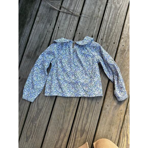 Next Kids Floral Ruffle Neck Long Sleeve Top Girls Cottagecore Blouse - Picture 4 of 5